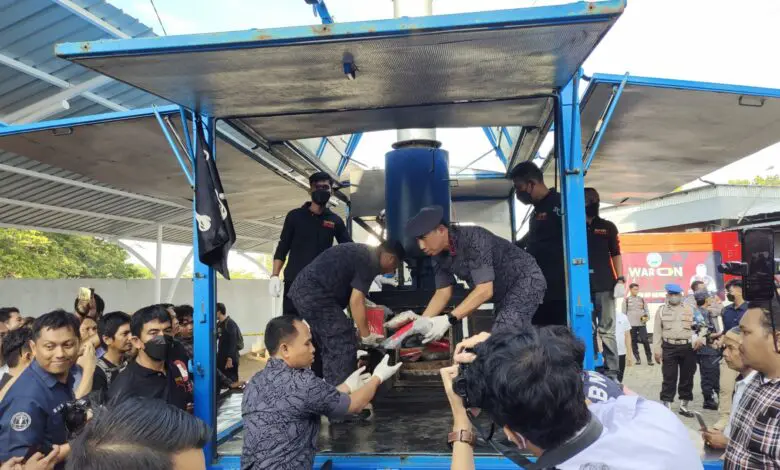 BNNP Sulsel Musnahkan Barang Bukti Kejahatan Narkotika Pengungkapan 2023 BNNP Sulsel Musnahkan Barang Bukti Kejahatan Narkotika Pengungkapan 2023