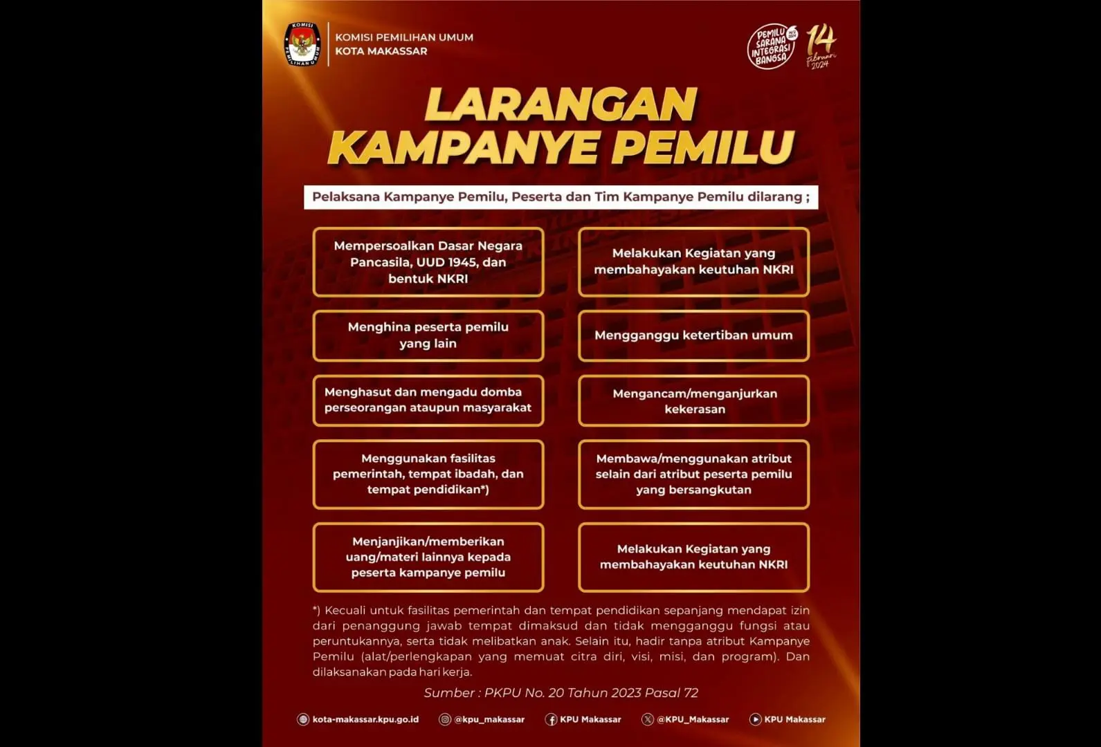 Poin Larangan Kampanye yang Harus Dipatuhi Peserta Pemilu