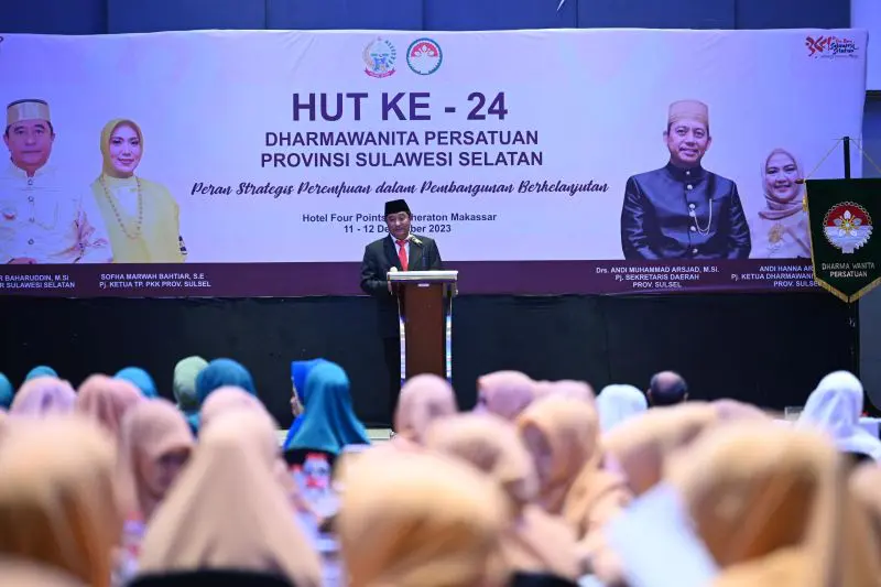 Pj Gubernur Sulsel Harap Dharma Wanita Bijak Bermedsos Jelang Pemilu