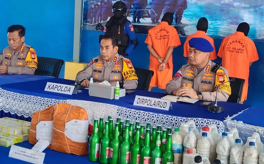 Empat Pelaku Illegal Fishing Ditangkap Ditpolairud Polda Sulsel