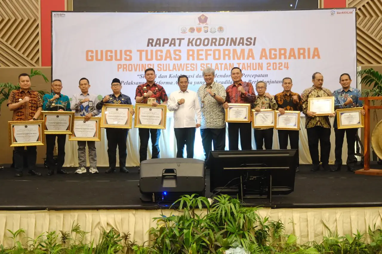 Pemkab Gowa Jadi Pemerintah Teraktif Penyelenggaraan Reforma Agraria 2023 (Foto: Pemprov Sulsel)