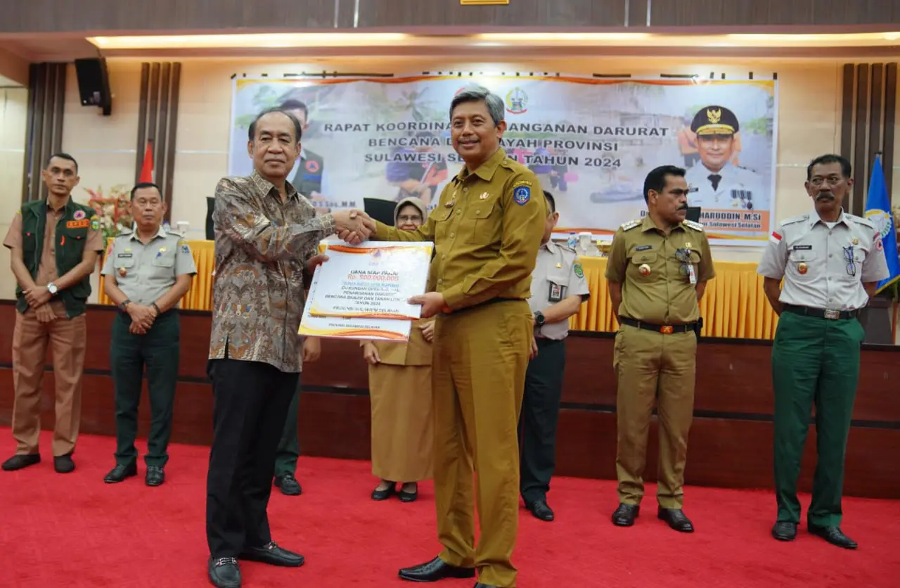 BNPB Beri Dukungan Logistik dan Dana Siap Pakai Rp2,5 Miliar untuk Sulsel