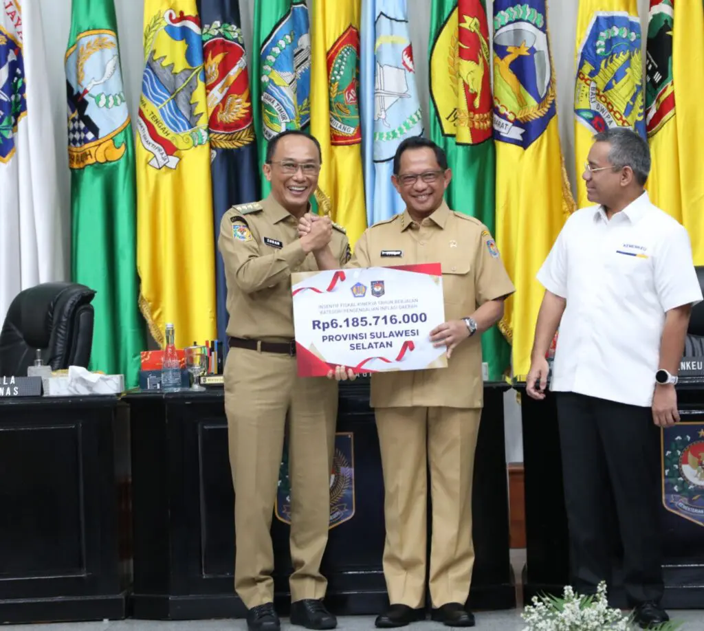 Terbaik Mengendalikan Inflasi, Sulsel Terima Insentif Rp6,1 Miliar dari Kemenkeu
