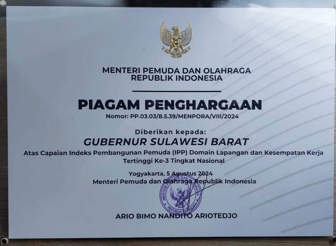 Keren! Indeks Pembangunan Pemuda di Sulbar Juara 