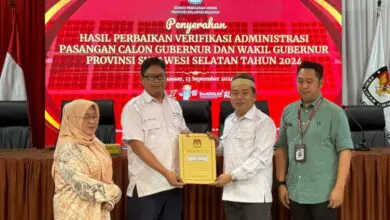 KPU Pastikan Dua Paslon Gubernur dan Wakil Gubernur Sulsel Penuhi Syarat 