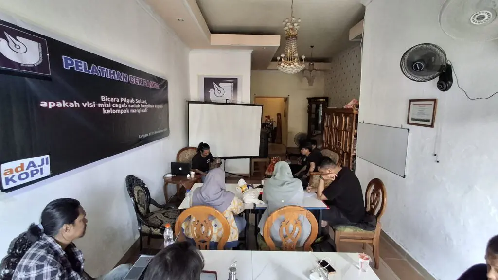 Pelatihan Cek Fakta AJI Makassar: Kupas Visi-Misi Cagub Sulsel Bagi Kelompok Marginal