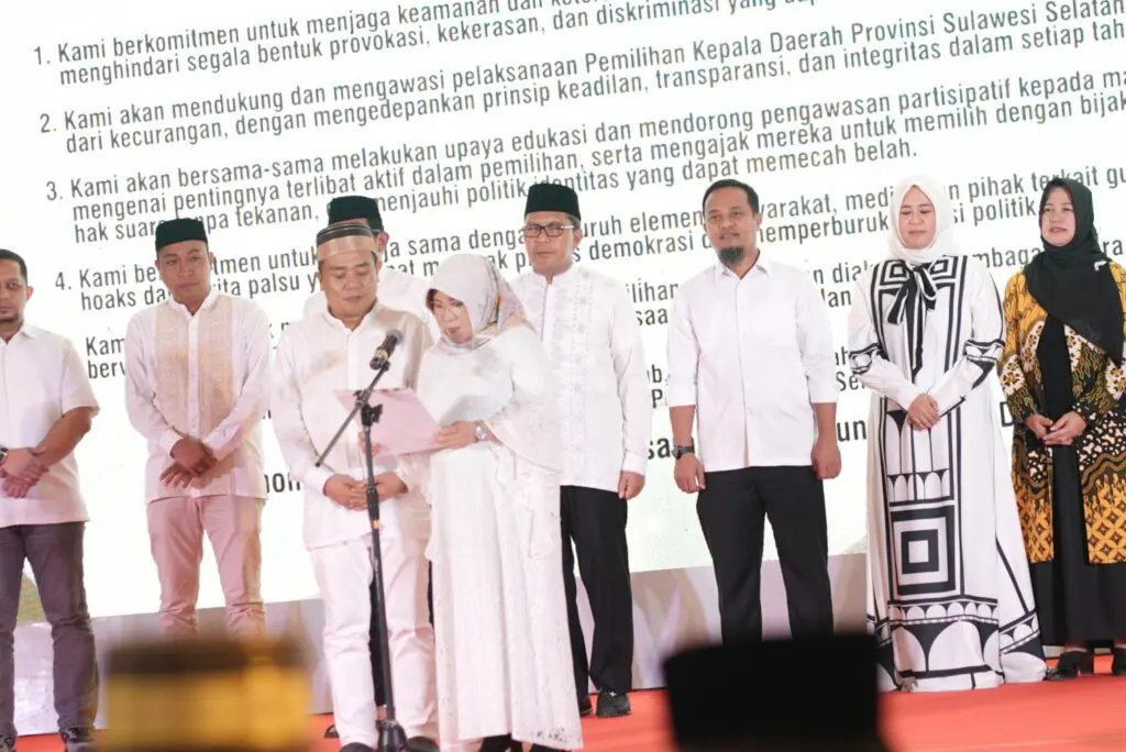 Paslon Andi Sudirman-Fatmawati Turut Hadiri Doa Bersama dan Pernyataan Pilkada Damai Bawaslu Sulsel